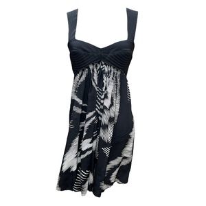 Black Halo Baby Doll Silk Dress | M